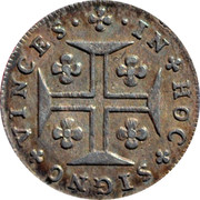 Portugal 60 Reis (3 Vintens) ND KM# 175 Kingdom Milled coinage IN HOC SIGNO VINCES coin reverse Portugal 60 Reis (3 Vintens) ND KM# 175 Kingdom Milled coinage IN HOC SIGNO VINCES coin reverse