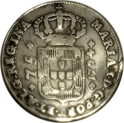 Portugal 75 Reis 1794 KM# 6 Prortuguese Administration Provincial coinage MARIA I D G PORT ET ALG REGINA 75 1794 coin obverse Portugal 75 Reis 1794 KM# 6 Prortuguese Administration Provincial coinage MARIA I D G PORT ET ALG REGINA 75 1794 coin obverse