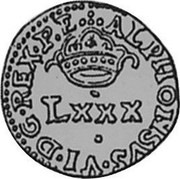 Portugal 80 Reis (4 Vintens) Afonso VI ND KM# 74 ALPHONSVS.VI.DG.REX coin obverse Portugal 80 Reis (4 Vintens) Afonso VI ND KM# 74 ALPHONSVS.VI.DG.REX coin obverse