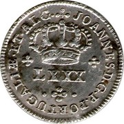 Portugal 80 Reis (LXXX) Joao Prince Regent ND KM# 314 JOANNES D G P PORTUGALIE ET ALG LXXX coin obverse Portugal 80 Reis (LXXX) Joao Prince Regent ND KM# 314 JOANNES D G P PORTUGALIE ET ALG LXXX coin obverse