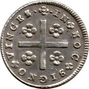 Portugal 80 Reis (LXXX) Joao Prince Regent ND KM# 314 IN HOC SIGNO VINCES coin reverse Portugal 80 Reis (LXXX) Joao Prince Regent ND KM# 314 IN HOC SIGNO VINCES coin reverse