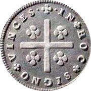Portugal 80 Reis (LXXX) ND KM# 285 Kingdom Milled coinage IN HOC SIGNO VINCES coin reverse Portugal 80 Reis (LXXX) ND KM# 285 Kingdom Milled coinage IN HOC SIGNO VINCES coin reverse