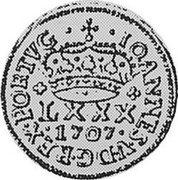 Portugal 80 Reis (LXXX. Tostao) 1707 P KM# 180 Kingdom Milled coinage 1707 IOANNES V D G REX PORTVG LXXX coin obverse Portugal 80 Reis (LXXX. Tostao) 1707 P KM# 180 Kingdom Milled coinage 1707 IOANNES V D G REX PORTVG LXXX coin obverse