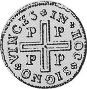 Portugal 80 Reis (LXXX. Tostao) 1707 P KM# 180 Kingdom Milled coinage IN HOC SIGNO VINCES PP PP coin reverse Portugal 80 Reis (LXXX. Tostao) 1707 P KM# 180 Kingdom Milled coinage IN HOC SIGNO VINCES PP PP coin reverse