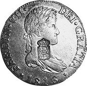 Portugal 870 Reis ND INCM KM# 440.37 Kingdom Countermarked coinage (870 Reis) DEI GRATIA 1816 FERDIN VII coin obverse Portugal 870 Reis ND INCM KM# 440.37 Kingdom Countermarked coinage (870 Reis) DEI GRATIA 1816 FERDIN VII coin obverse