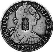 Portugal 870 Reis ND INCM KM# 440.11 Kingdom Countermarked coinage (870 Reis) DEI GRATIA 1781 CAROLUS III coin obverse Portugal 870 Reis ND INCM KM# 440.11 Kingdom Countermarked coinage (870 Reis) DEI GRATIA 1781 CAROLUS III coin obverse