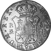 Portugal 870 Reis ND INCM KM# 440.37 Kingdom Countermarked coinage (870 Reis) HISPANIARUM REX R M 8 G J coin reverse Portugal 870 Reis ND INCM KM# 440.37 Kingdom Countermarked coinage (870 Reis) HISPANIARUM REX R M 8 G J coin reverse
