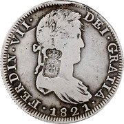 Portugal 870 Reis ND INCM KM# 440.19 Kingdom Countermarked coinage (870 Reis) FERDIN VII DEI GRATIA 1821 coin obverse Portugal 870 Reis ND INCM KM# 440.19 Kingdom Countermarked coinage (870 Reis) FERDIN VII DEI GRATIA 1821 coin obverse