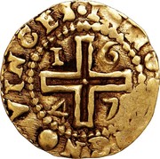 Portugal Cruzado João IV 1647 KM# 58 N HOC SIGNO VINCES coin reverse Portugal Cruzado João IV 1647 KM# 58 N HOC SIGNO VINCES coin reverse