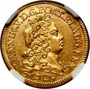 Portugal Escudo 1725 KM# 219.3 Kingdom Milled coinage IOANNES V D G PORT ET ALG REX 1725 coin obverse Portugal Escudo 1725 KM# 219.3 Kingdom Milled coinage IOANNES V D G PORT ET ALG REX 1725 coin obverse