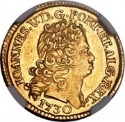Portugal Escudo 1730 KM# 219.8 Kingdom Milled coinage IOANNES V D G PORT ET ALG REX 1730 coin obverse Portugal Escudo 1730 KM# 219.8 Kingdom Milled coinage IOANNES V D G PORT ET ALG REX 1730 coin obverse