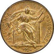 Portugal Escudo 1924 KM# 576 Republic REPUBLICA PORTUGUESA 1926 SIMOES coin obverse Portugal Escudo 1924 KM# 576 Republic REPUBLICA PORTUGUESA 1926 SIMOES coin obverse