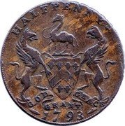 UK Halfpenny (East India House) HALFPENNY GOD GRANT GRACE 1793 coin reverse UK Halfpenny (East India House) HALFPENNY GOD GRANT GRACE 1793 coin reverse