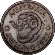 Australia Shilling Edward VIII (Pattern) 1937 Pattern AUSTRALIA KG SHILLING 1937 coin reverse Australia Shilling Edward VIII (Pattern) 1937 Pattern AUSTRALIA KG SHILLING 1937 coin reverse