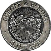 UK Twenty Five ECU Neptune and Europa 1992 X# 15 EUROPE EUROPA SCOTLAND coin obverse UK Twenty Five ECU Neptune and Europa 1992 X# 15 EUROPE EUROPA SCOTLAND coin obverse