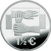 Portugal 1 1/2 € International Medical Assistance 2008 Proof KM# 828b CONTRA A INDIFERENÇA 1 1/2 € coin reverse Portugal 1 1/2 € International Medical Assistance 2008 Proof KM# 828b CONTRA A INDIFERENÇA 1 1/2 € coin reverse