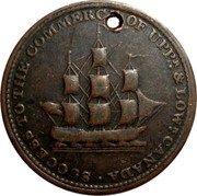 Canada 1/2 Penny (Sir Isaac Brock) SUCCESS TO THE COMMERCE OF UPPR & LOWR CANADA . coin obverse Canada 1/2 Penny (Sir Isaac Brock) SUCCESS TO THE COMMERCE OF UPPR & LOWR CANADA . coin obverse