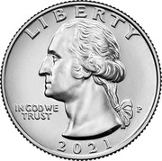 USA 1/4 Dollar (Crossing the Delaware) LIBERTY IN GOD WE TRUST coin obverse USA 1/4 Dollar (Crossing the Delaware) LIBERTY IN GOD WE TRUST coin obverse