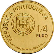Portugal 1/4 Euro Antonio Vieira 2011 KM# 805 REPÚBLICA PORTUGUESA 1/4 EURO A. MARINHO INCM AU 999‰ 1/20 OZ coin obverse Portugal 1/4 Euro Antonio Vieira 2011 KM# 805 REPÚBLICA PORTUGUESA 1/4 EURO A. MARINHO INCM AU 999‰ 1/20 OZ coin obverse