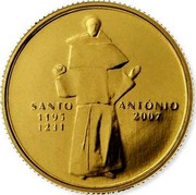 Portugal 1/4 Euro Saint Anthony of Lisbon 2007 KM# 826 SANTO ANTONIO 1195 1231 coin reverse Portugal 1/4 Euro Saint Anthony of Lisbon 2007 KM# 826 SANTO ANTONIO 1195 1231 coin reverse