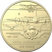 Australia 1 Dollar (Heroes of the Sky) C 1921 2021 AS ROYAL AUSTRALIAN AIR FORCE coin reverse Australia 1 Dollar (Heroes of the Sky) C 1921 2021 AS ROYAL AUSTRALIAN AIR FORCE coin reverse