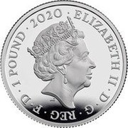 UK 1 Pound 75th VE Day 2020  Proof ELIZABETH II D G REG F D 1 POUND 2020 J.C coin obverse UK 1 Pound 75th VE Day 2020  Proof ELIZABETH II D G REG F D 1 POUND 2020 J.C coin obverse