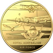 Australia 10 Dollars Heroes of the Sky 2021 C Proof in Capsule C 1921 2021 AS ROYAL AUSTRALIAN AIR FORCE coin reverse Australia 10 Dollars Heroes of the Sky 2021 C Proof in Capsule C 1921 2021 AS ROYAL AUSTRALIAN AIR FORCE coin reverse
