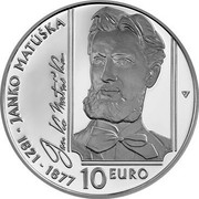 Slovakia 10 Euro 200th anniversary of the birth of Janko Matúška 2021 10 EURO 1821 - 1877 JANKO MATÚŠKA coin reverse Slovakia 10 Euro 200th anniversary of the birth of Janko Matúška 2021 10 EURO 1821 - 1877 JANKO MATÚŠKA coin reverse