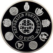 Portugal 10 Euro 2010 INCM Proof KM# 803a Euro coinage REPÚBLICA PORTUGUESA 10 EURO coin obverse Portugal 10 Euro 2010 INCM Proof KM# 803a Euro coinage REPÚBLICA PORTUGUESA 10 EURO coin obverse