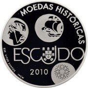 Portugal 10 Euro 2010 INCM Proof KM# 803a Euro coinage MOEDAS HISTÓRICAS ESCUDO 2010 ESC VITOR SANTOS INCM coin reverse Portugal 10 Euro 2010 INCM Proof KM# 803a Euro coinage MOEDAS HISTÓRICAS ESCUDO 2010 ESC VITOR SANTOS INCM coin reverse