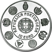 Portugal 10 Euro 20th Anniversary of the Ibero American series 2012 Proof KM# 818a REPÚBLICA PORTUGUESA 10 EURO coin obverse