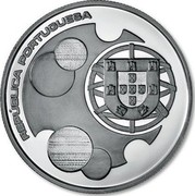 Portugal 10 Euro 25th Anniversary of EU Membership of Portugal and Spain 2011 Proof KM# 808a REPÚBLICA PORTUGUESA coin obverse