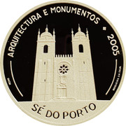 Portugal 10 Euro Cathedral of Porto 2005 KM# 820 ARQUITECTURA E MONUMENTOS 2005 INCM SÉ DO PORTO NOGUEIRA DA SILVA coin reverse
