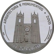 Portugal 10 Euro Cathedral of Porto 2005 Proof KM# 820a ARQUITECTURA E MONUMENTOS 2005 INCM SÉ DO PORTO NOGUEIRA DA SILVA coin reverse