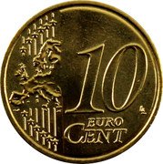 Portugal 10 Euro Cent Second Map 2019 KM# 763 10 EURO CENT LL coin reverse Portugal 10 Euro Cent Second Map 2019 KM# 763 10 EURO CENT LL coin reverse