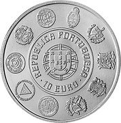 Portugal 10 Euro Nautica 2003 INCM KM# 748 REPUBLICA PORTUGUESA 10 EURO coin obverse