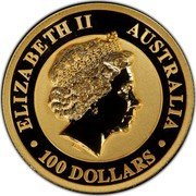 Australia 100 Dollars Australian Wedge-tailed Eagle 2017 P ELIZABETH II AUSTRALIA 100 DOLLARS coin obverse Australia 100 Dollars Australian Wedge-tailed Eagle 2017 P ELIZABETH II AUSTRALIA 100 DOLLARS coin obverse