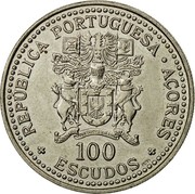 Portugal 100 Escudos 10th Anniversary or Regional Autonomy 1986 KM# 45 100 ESCUDOS AÇORES REPÚBLICA PORTUGUESA coin obverse Portugal 100 Escudos 10th Anniversary or Regional Autonomy 1986 KM# 45 100 ESCUDOS AÇORES REPÚBLICA PORTUGUESA coin obverse
