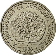 Portugal 100 Escudos 10th Anniversary or Regional Autonomy 1986 KM# 45 X ANIVERSÁRIO DA AUTONOMIA REGIONAL ISABEL F. BRANCO 1986 coin reverse Portugal 100 Escudos 10th Anniversary or Regional Autonomy 1986 KM# 45 X ANIVERSÁRIO DA AUTONOMIA REGIONAL ISABEL F. BRANCO 1986 coin reverse