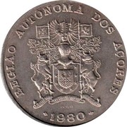 Portugal 100 Escudos Azores Regional Autonomy 1980 KM# 44 REPUBLICA PORTUGUESA AÇORES coin reverse Portugal 100 Escudos Azores Regional Autonomy 1980 KM# 44 REPUBLICA PORTUGUESA AÇORES coin reverse
