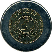Portugal 100 Escudos UNICEF 1999 INCM KM# 722.2 UNICEF INCM F. CONDUTO PARA AS CRIANÇAS DO MUNDO coin reverse Portugal 100 Escudos UNICEF 1999 INCM KM# 722.2 UNICEF INCM F. CONDUTO PARA AS CRIANÇAS DO MUNDO coin reverse