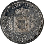 Portugal 100 Reis Carlos I Pattern 1900  CARLOS I REI DE PORTUGAL 1900 coin obverse Portugal 100 Reis Carlos I Pattern 1900  CARLOS I REI DE PORTUGAL 1900 coin obverse
