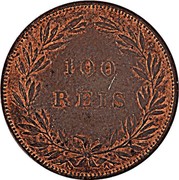 Portugal 100 Reis Luiz I Pattern 1877  100 REIS coin reverse Portugal 100 Reis Luiz I Pattern 1877  100 REIS coin reverse