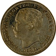Portugal 100 Reis Luiz I Pattern 1888  KM# Pn179 LUDOVICUS I PORTUG ET ALGARB REX 1888 coin obverse Portugal 100 Reis Luiz I Pattern 1888  KM# Pn179 LUDOVICUS I PORTUG ET ALGARB REX 1888 coin obverse