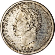 Portugal 100 Reis Luiz I Pattern 1888  KM# Pn178 LUDOVICUS I PORTUG ET ALGARB REX 1888 coin obverse Portugal 100 Reis Luiz I Pattern 1888  KM# Pn178 LUDOVICUS I PORTUG ET ALGARB REX 1888 coin obverse