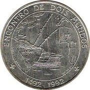 Portugal 1000 Esc Discovery of the New World 1992 INCM KM# 657 ENCONTRO DE DOIS MUNDOS 1492 - 1992 coin reverse Portugal 1000 Esc Discovery of the New World 1992 INCM KM# 657 ENCONTRO DE DOIS MUNDOS 1492 - 1992 coin reverse