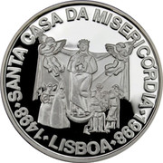 Portugal 1000 Escudos 500th Anniversary of the Misericordia Church 1998 Proof KM# 708a 1498 1998 LISBOA SANTA CASA DA MISERICÓRDIA coin reverse