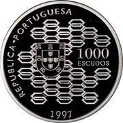 Portugal 1000 Escudos Bicentenary of Public Credit 1997 INCM Proof KM# 703a REPUBLICA - PORTUGUESA 1000 ESCUDOS 1997 coin obverse Portugal 1000 Escudos Bicentenary of Public Credit 1997 INCM Proof KM# 703a REPUBLICA - PORTUGUESA 1000 ESCUDOS 1997 coin obverse
