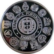Portugal 1000 Escudos Discovery of the New World 1992 Proof KM# 657a 1000 ESC REPUBLICA PORTUGUESA coin obverse