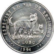 Portugal 1000 Escudos Endangered Wildlife 1994 KM# 676 ESPÉCIES EM VIA DE EXTINCAO O LOBO 1994 coin reverse